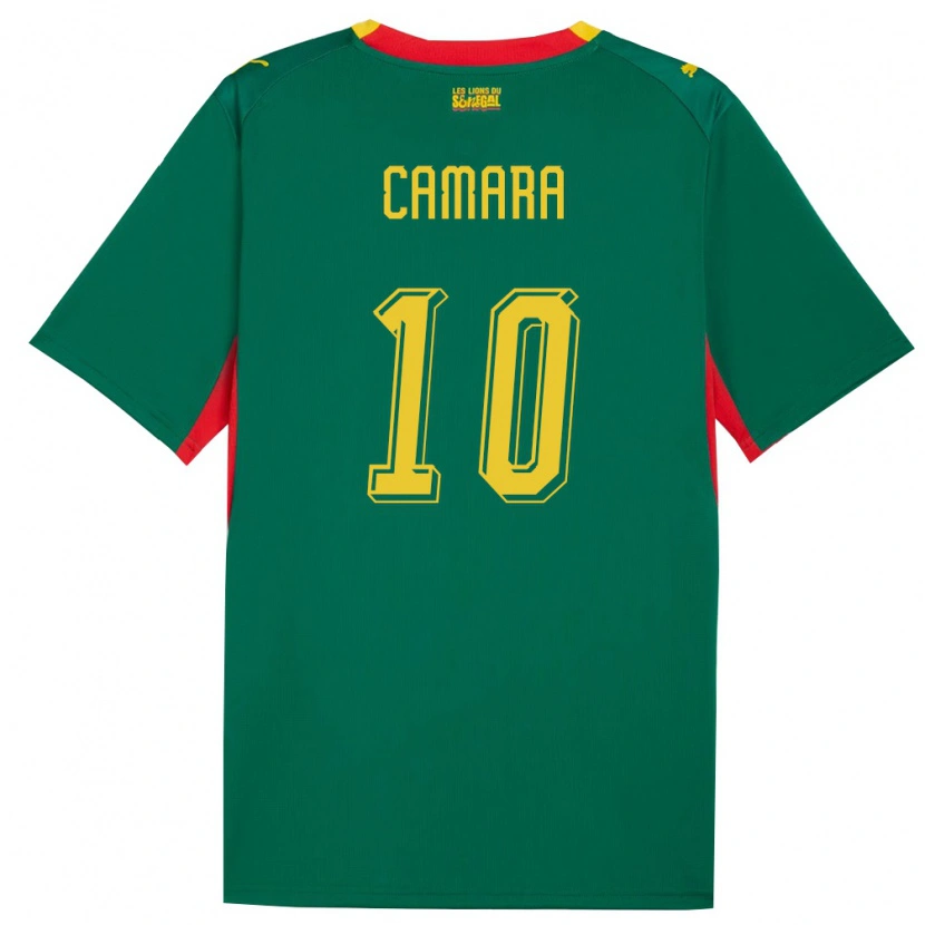 Danxen Hombre Camiseta Senegal Alwaly Camara #10 Verde Amarillo Rojo 2ª Equipación 26-28 La Camisa México