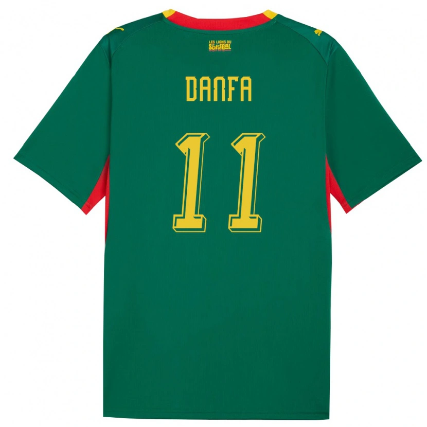 Danxen Hombre Camiseta Senegal Mamadou Danfa #11 Verde Amarillo Rojo 2ª Equipación 26-28 La Camisa México