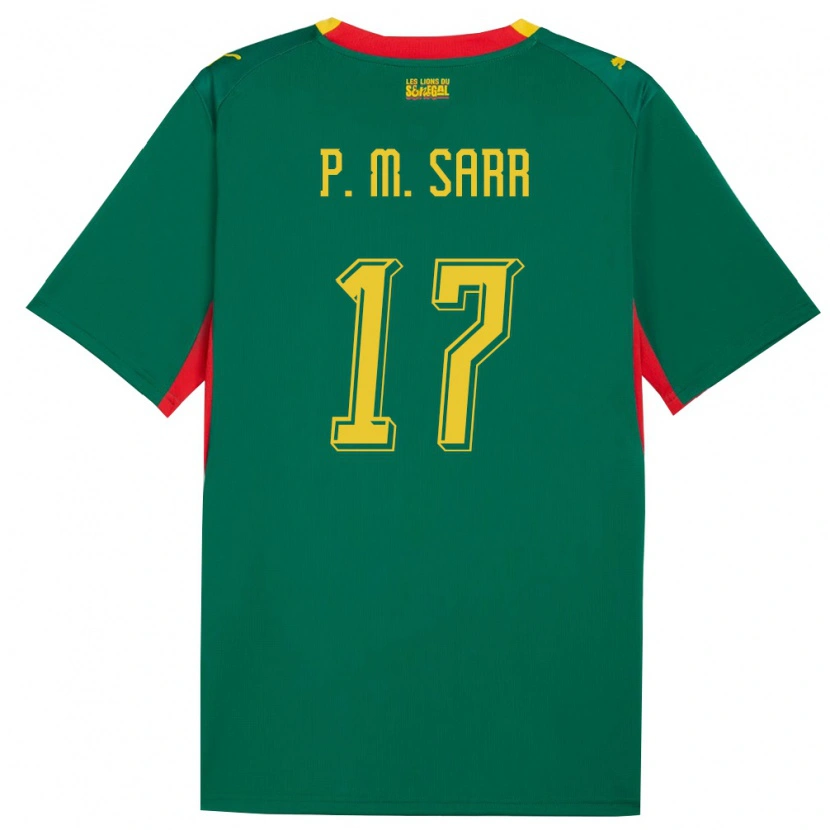 Danxen Hombre Camiseta Senegal Pape Matar Sarr #17 Verde Amarillo Rojo 2ª Equipación 26-28 La Camisa México