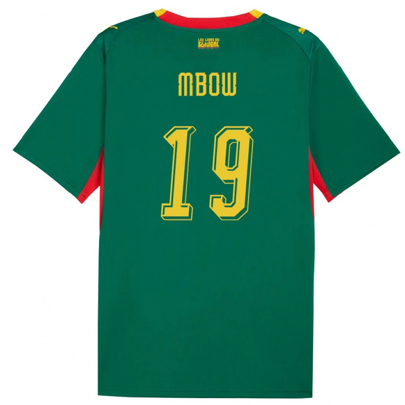 Danxen Hombre Camiseta Senegal Mapenda Mbow #19 Verde Amarillo Rojo 2ª Equipación 26-28 La Camisa México