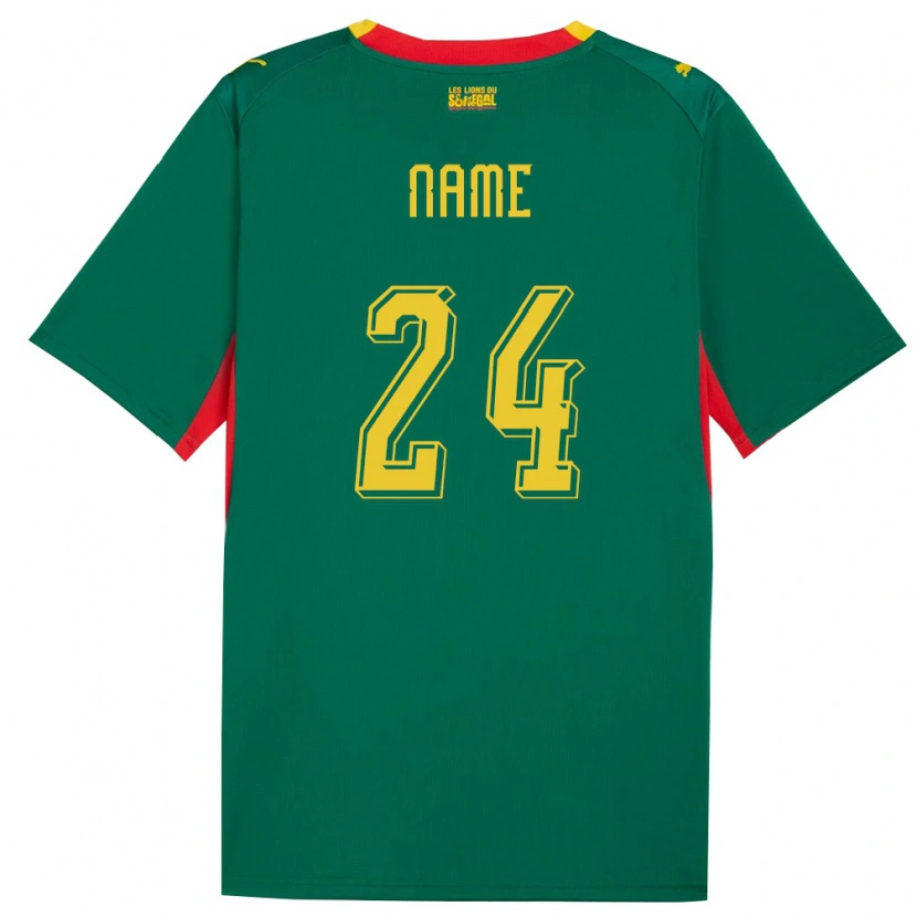 Danxen Hombre Camiseta Senegal Moustapha Name #24 Verde Amarillo Rojo 2ª Equipación 26-28 La Camisa México