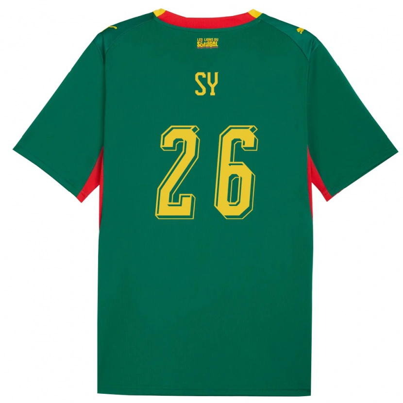 Danxen Hombre Camiseta Senegal Astou Sy #26 Verde Amarillo Rojo 2ª Equipación 26-28 La Camisa México