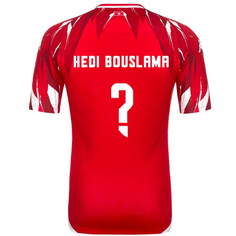 Danxen Hombre Camiseta Túnez Mohamed Hedi Bouslama #0 Rojo Blanco 2ª Equipación 26-28 La Camisa México