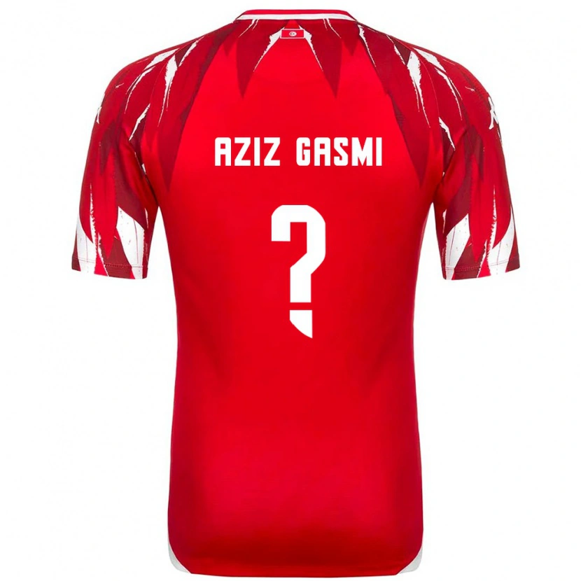 Danxen Hombre Camiseta Túnez Mohamd Aziz Gasmi #0 Rojo Blanco 2ª Equipación 26-28 La Camisa México