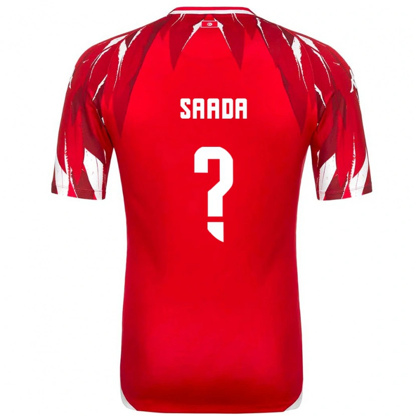Danxen Hombre Camiseta Túnez Malek Saada #0 Rojo Blanco 2ª Equipación 26-28 La Camisa México