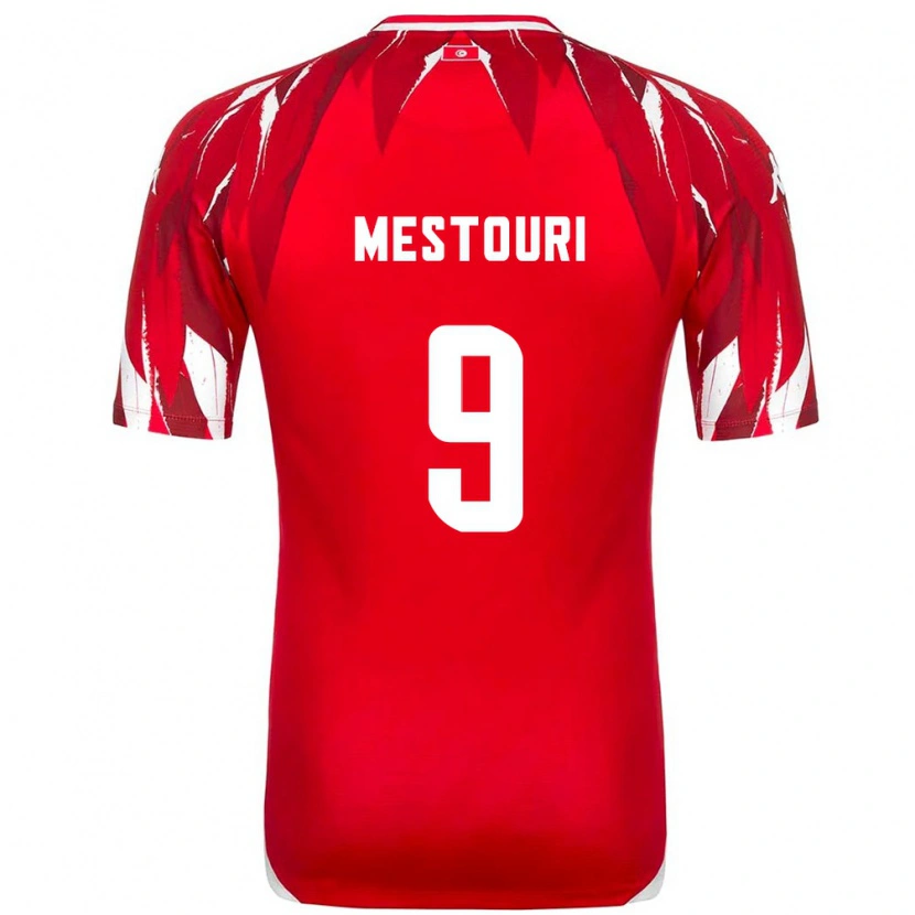 Danxen Hombre Camiseta Túnez Hazem Mastouri #9 Rojo Blanco 2ª Equipación 26-28 La Camisa México