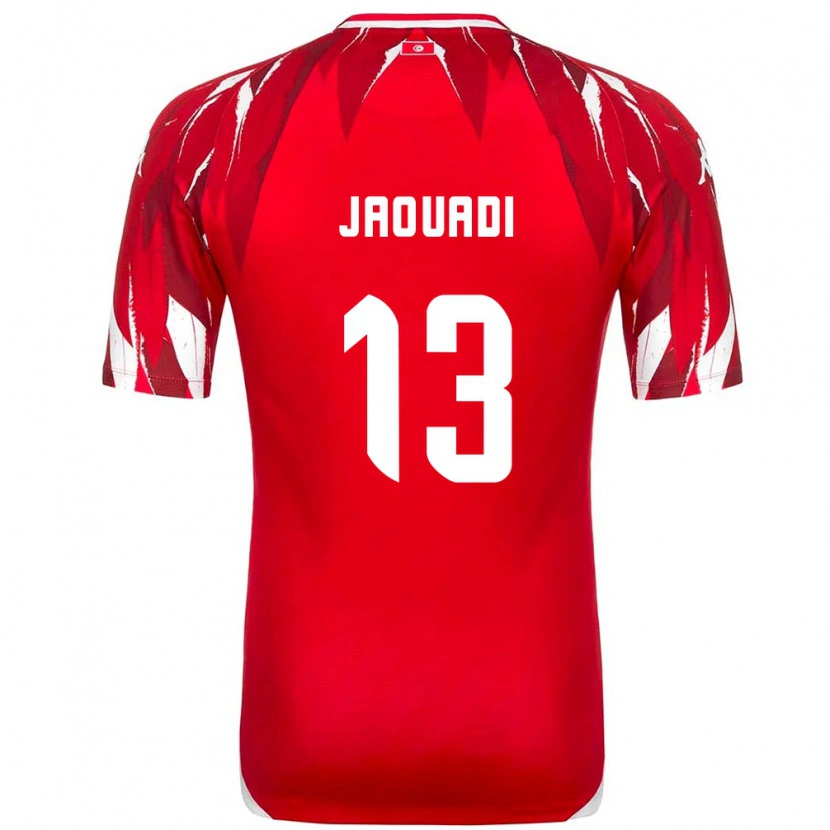 Danxen Hombre Camiseta Túnez Assim Jaouadi #13 Rojo Blanco 2ª Equipación 26-28 La Camisa México