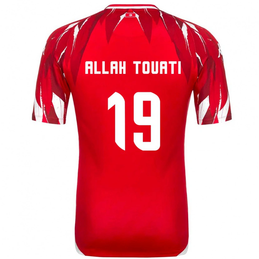 Danxen Hombre Camiseta Túnez Amen Allah Touati #19 Rojo Blanco 2ª Equipación 26-28 La Camisa México