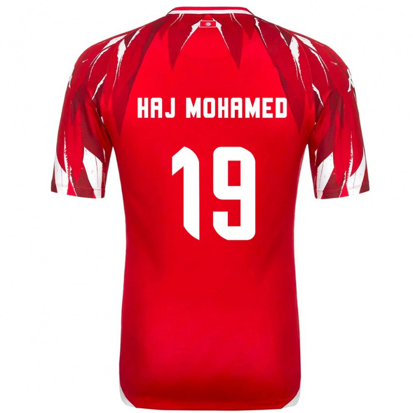 Danxen Hombre Camiseta Túnez Anas Haj Mohamed #19 Rojo Blanco 2ª Equipación 26-28 La Camisa México