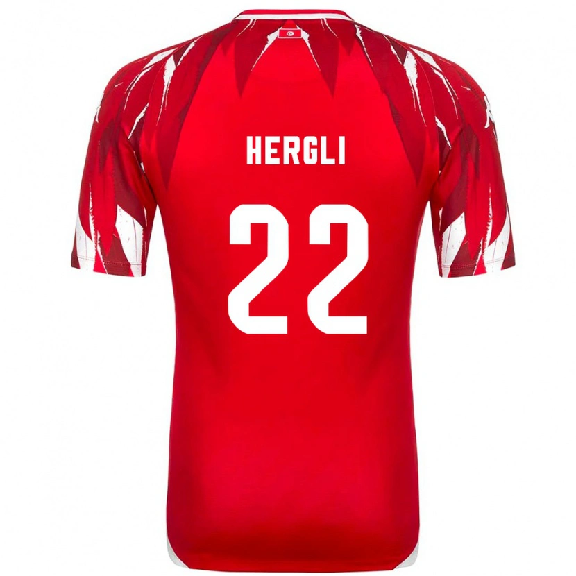 Danxen Hombre Camiseta Túnez Said Hergli #22 Rojo Blanco 2ª Equipación 26-28 La Camisa México