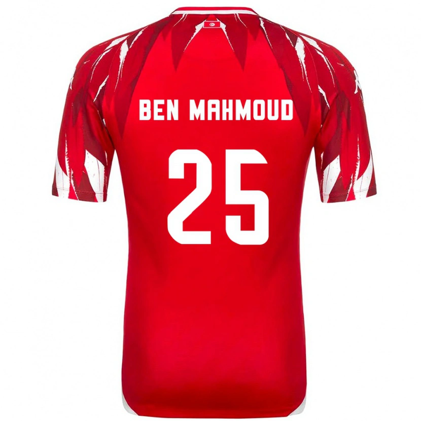 Danxen Hombre Camiseta Túnez Youssef Ben Mahmoud #25 Rojo Blanco 2ª Equipación 26-28 La Camisa México