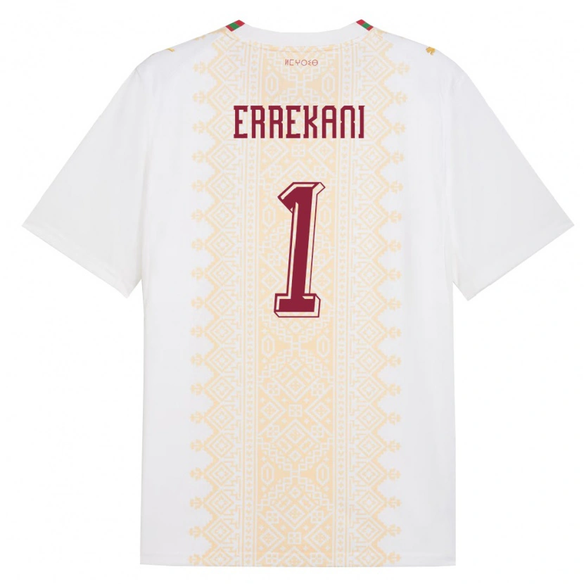 Danxen Hombre Camiseta Marruecos Yahya Errekani #1 Blanco Oro Rojo 2ª Equipación 26-28 La Camisa México