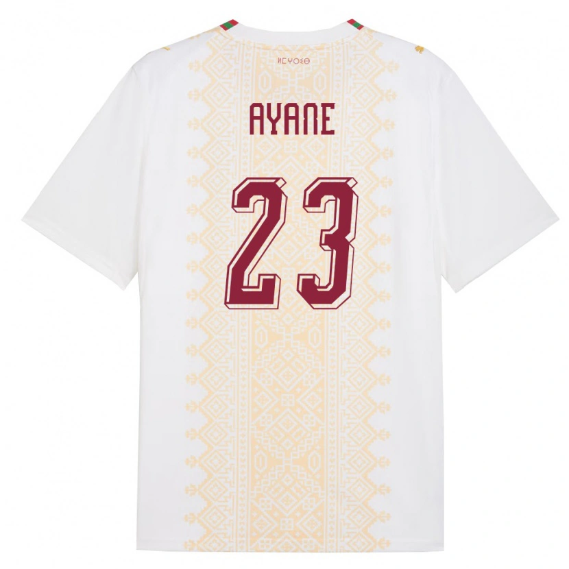 Danxen Hombre Camiseta Marruecos Rosella Ayane #23 Blanco Oro Rojo 2ª Equipación 26-28 La Camisa México