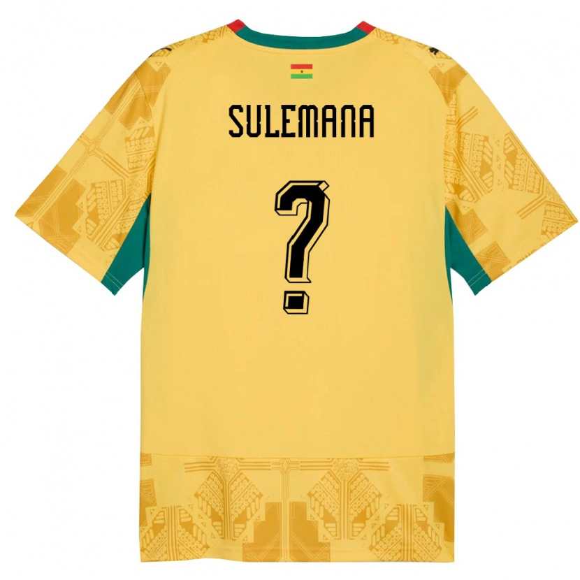 Danxen Hombre Camiseta Ghana Ibrahim Sulemana #0 Amarillo Rojo Negro 2ª Equipación 26-28 La Camisa México