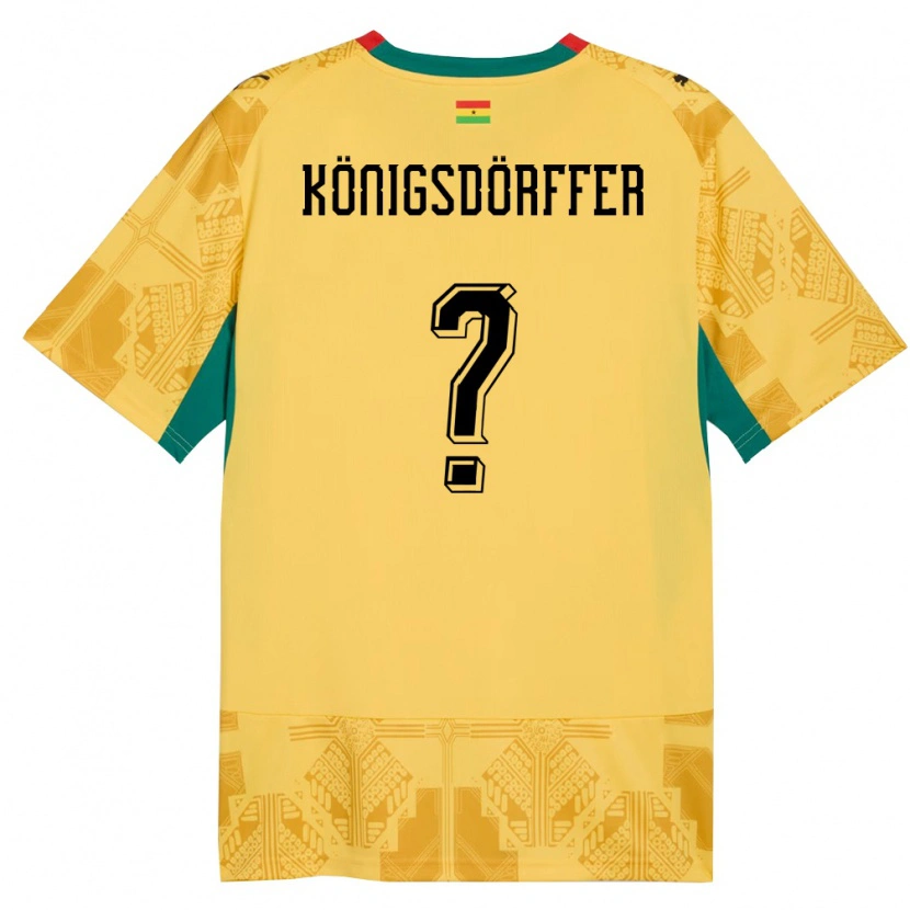 Danxen Hombre Camiseta Ghana Ransford Königsdörffer #0 Amarillo Rojo Negro 2ª Equipación 26-28 La Camisa México