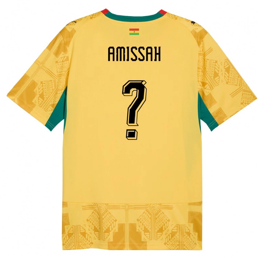 Danxen Hombre Camiseta Ghana Jordan Amissah #0 Amarillo Rojo Negro 2ª Equipación 26-28 La Camisa México