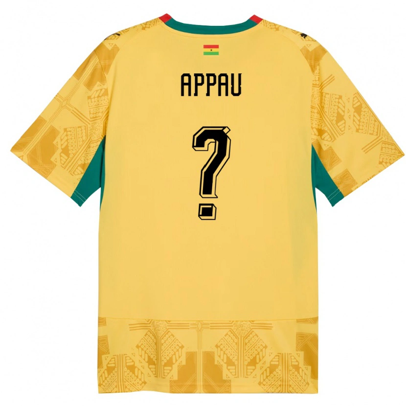Danxen Hombre Camiseta Ghana Emmanuel Appau #0 Amarillo Rojo Negro 2ª Equipación 26-28 La Camisa México
