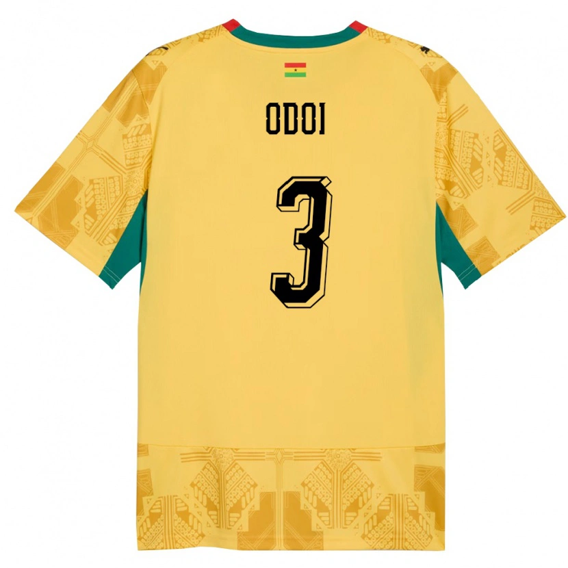 Danxen Hombre Camiseta Ghana Denis Odoi #3 Amarillo Rojo Negro 2ª Equipación 26-28 La Camisa México