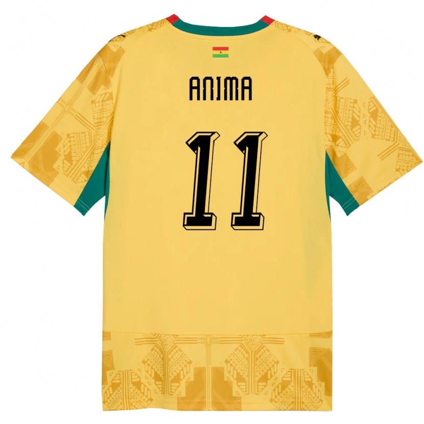 Danxen Hombre Camiseta Ghana Naomi Anima #11 Amarillo Rojo Negro 2ª Equipación 26-28 La Camisa México