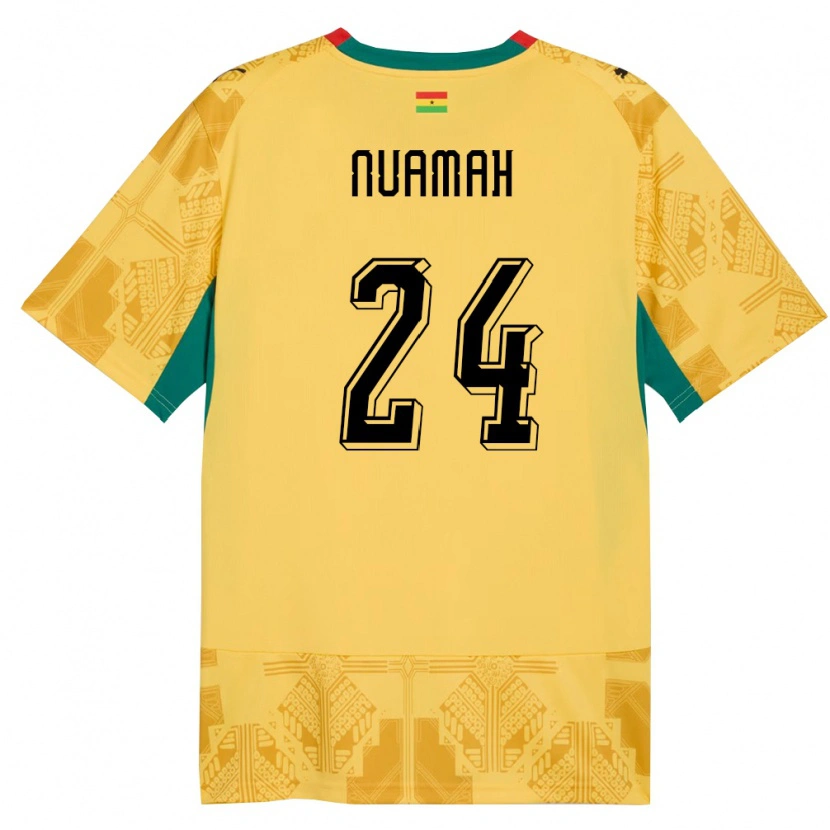 Danxen Hombre Camiseta Ghana Ernest Nuamah #24 Amarillo Rojo Negro 2ª Equipación 26-28 La Camisa México