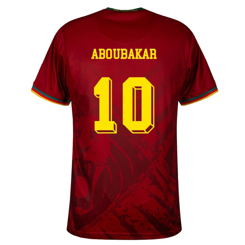 Danxen Hombre Camiseta Camerún Vincent Aboubakar #10 Rojo Oscuro Verde Amarillo 2ª Equipación 26-28 La Camisa México