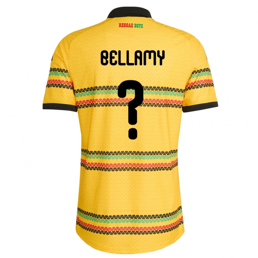 Danxen Mujer Camiseta Jamaica Sydney Bellamy #0 Amarillo Negro Verde 1ª Equipación 26-28 La Camisa México