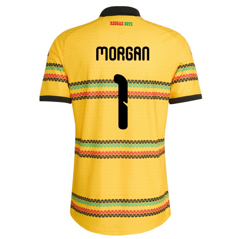 Danxen Mujer Camiseta Jamaica Aliyah Morgan #1 Amarillo Negro Verde 1ª Equipación 26-28 La Camisa México