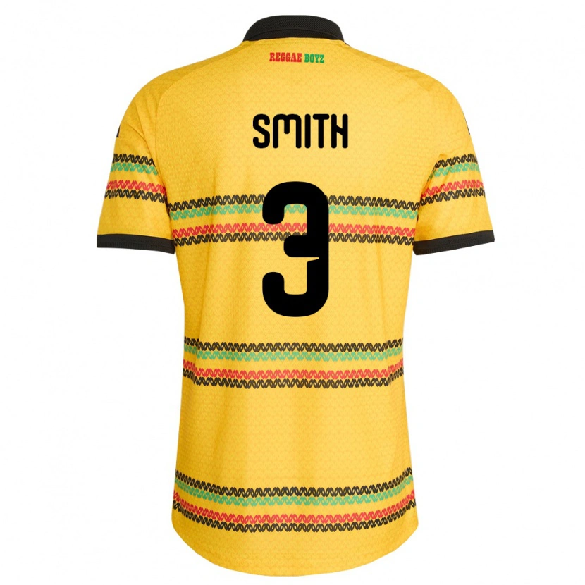 Danxen Mujer Camiseta Jamaica Kieran Smith #3 Amarillo Negro Verde 1ª Equipación 26-28 La Camisa México