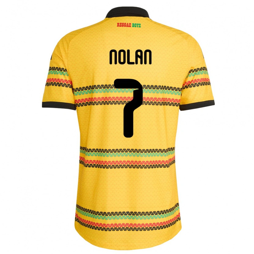 Danxen Mujer Camiseta Jamaica Jahmarie Nolan #7 Amarillo Negro Verde 1ª Equipación 26-28 La Camisa México