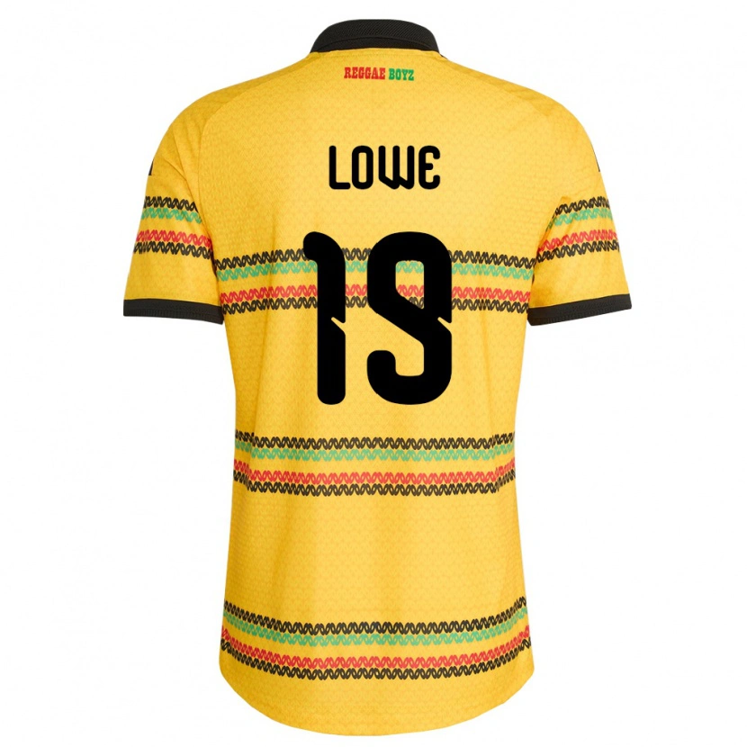 Danxen Mujer Camiseta Jamaica Jamal Lowe #19 Amarillo Negro Verde 1ª Equipación 26-28 La Camisa México