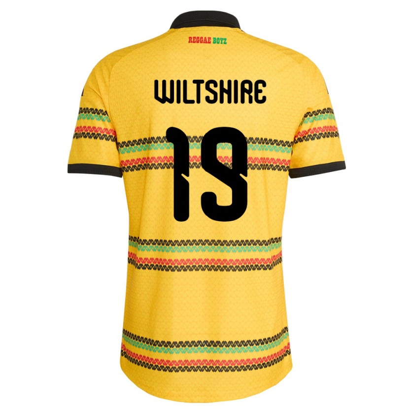 Danxen Mujer Camiseta Jamaica Tiernny Wiltshire #19 Amarillo Negro Verde 1ª Equipación 26-28 La Camisa México
