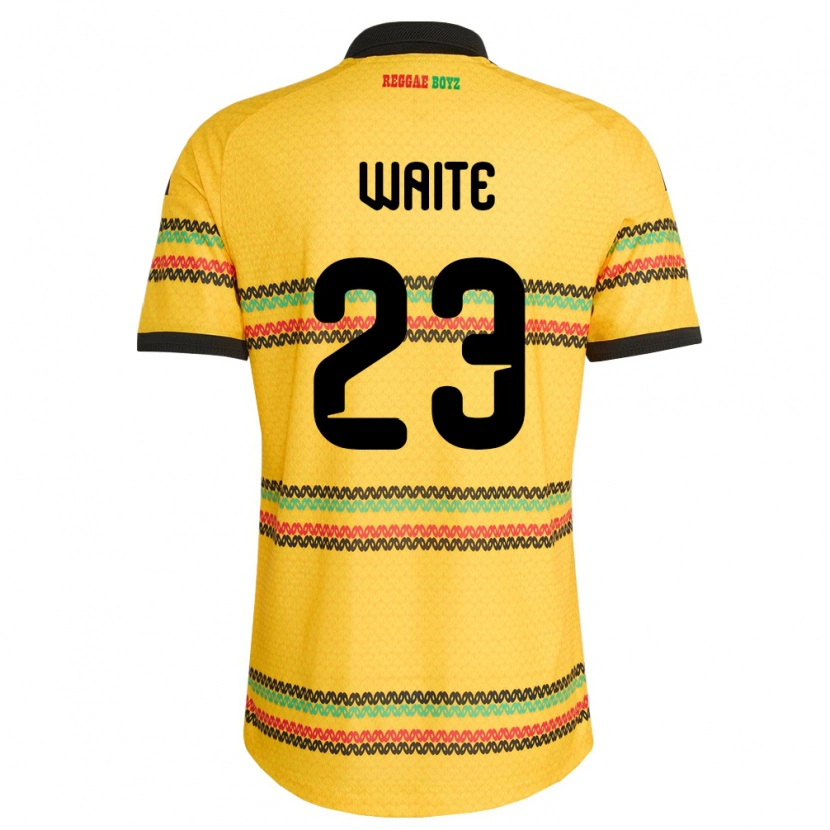 Danxen Mujer Camiseta Jamaica Jahmali Waite #23 Amarillo Negro Verde 1ª Equipación 26-28 La Camisa México