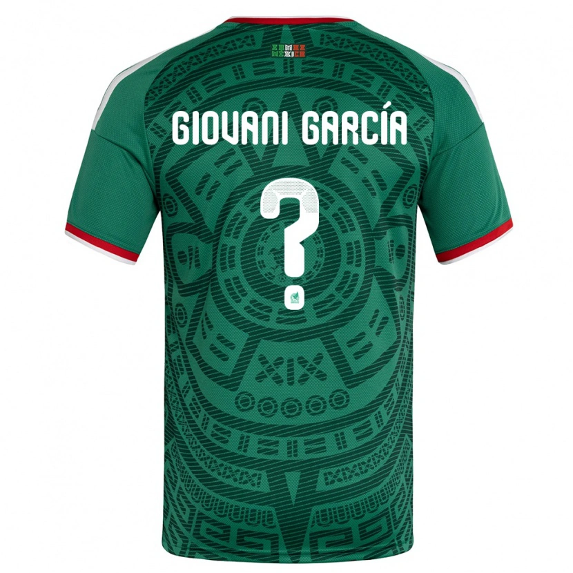 Danxen Mujer Camiseta México Giovani García #0 Verde Blanco Rojo 1ª Equipación 26-28 La Camisa México