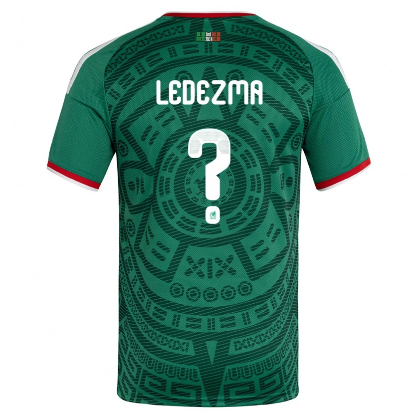 Danxen Mujer Camiseta México Richard Ledezma #0 Verde Blanco Rojo 1ª Equipación 26-28 La Camisa México