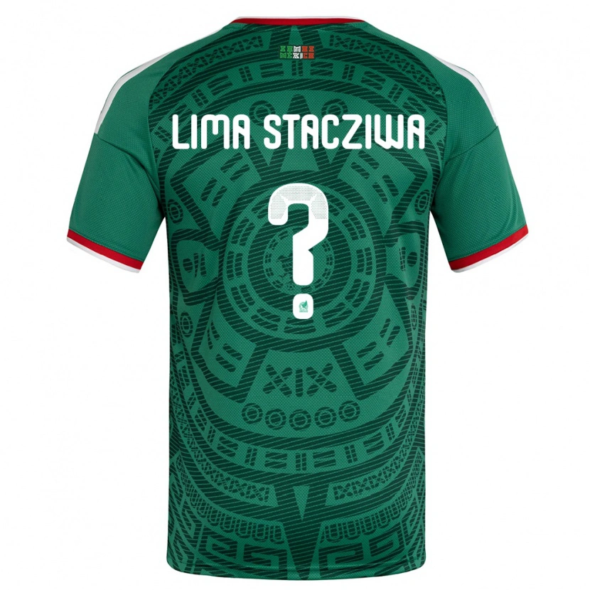 Danxen Mujer Camiseta México Neo Lima Stacziwa #0 Verde Blanco Rojo 1ª Equipación 26-28 La Camisa México