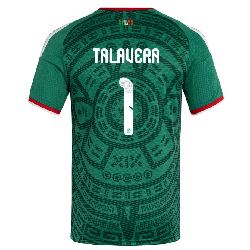 Danxen Mujer Camiseta México Alfredo Talavera #1 Verde Blanco Rojo 1ª Equipación 26-28 La Camisa México