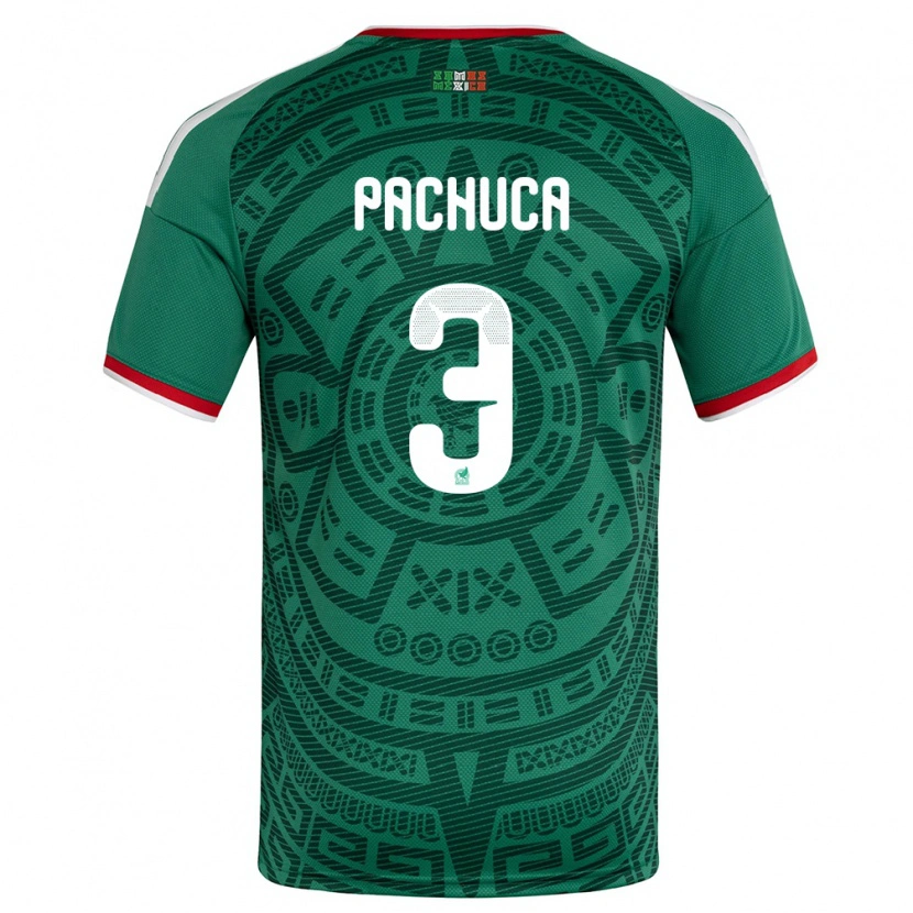 Danxen Mujer Camiseta México José Pachuca #3 Verde Blanco Rojo 1ª Equipación 26-28 La Camisa México