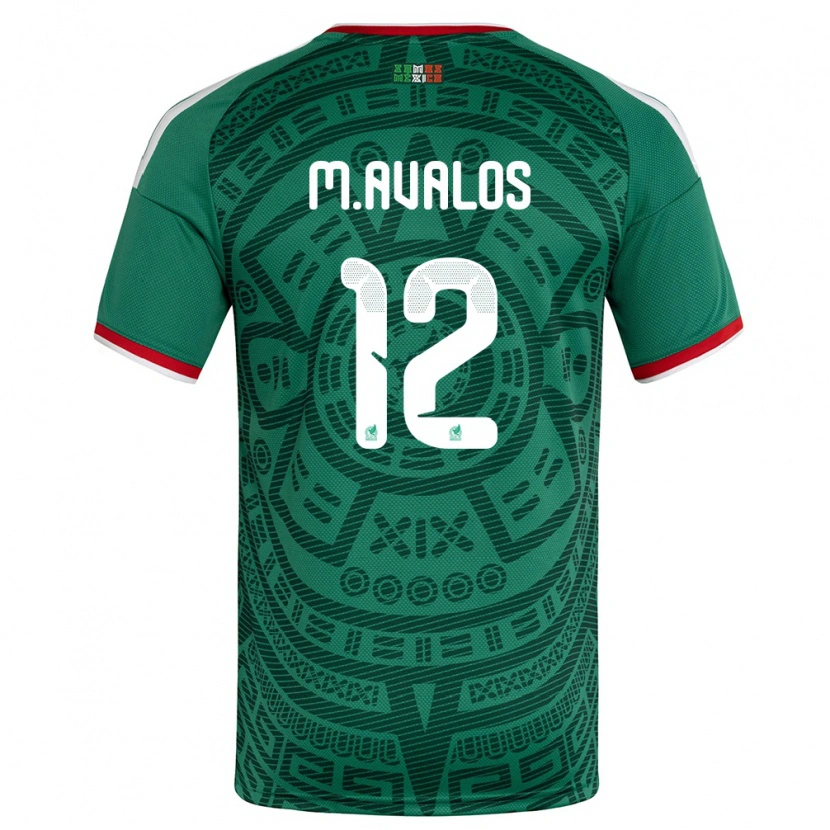 Danxen Mujer Camiseta México Marcelo Ávalos #12 Verde Blanco Rojo 1ª Equipación 26-28 La Camisa México