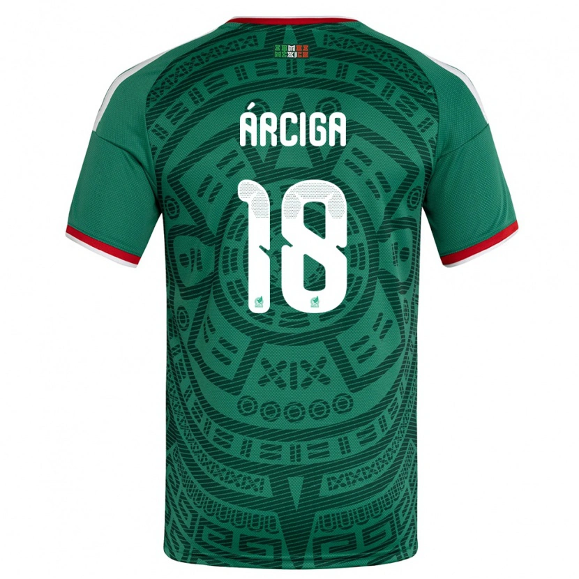 Danxen Mujer Camiseta México Ramiro Árciga #18 Verde Blanco Rojo 1ª Equipación 26-28 La Camisa México