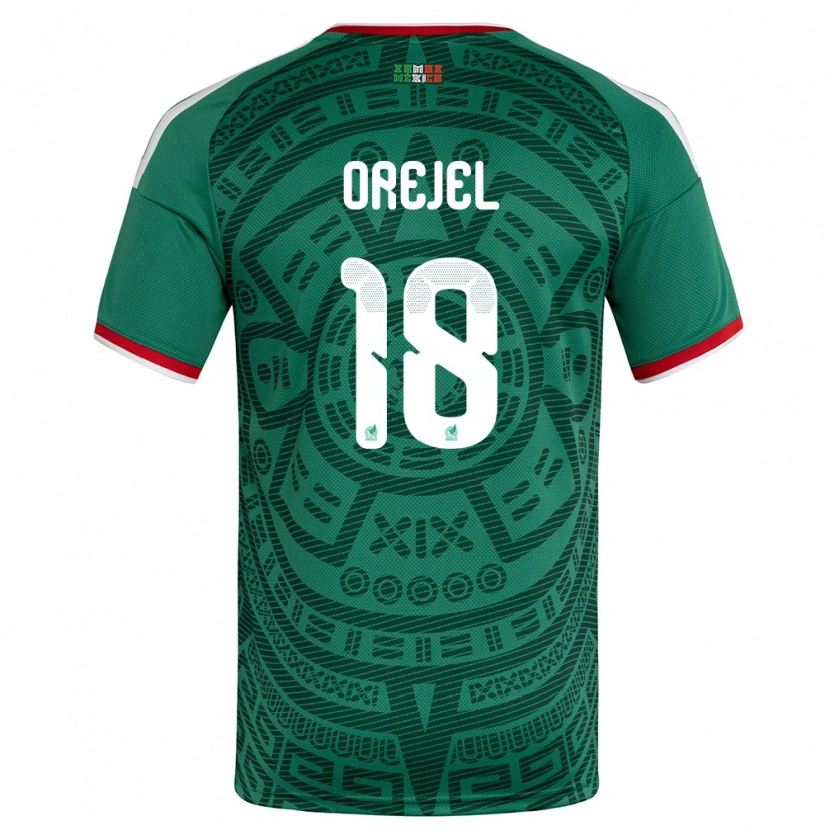Danxen Mujer Camiseta México Jocelyn Orejel #18 Verde Blanco Rojo 1ª Equipación 26-28 La Camisa México