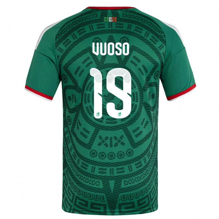 Danxen Mujer Camiseta México Lucca Vuoso #19 Verde Blanco Rojo 1ª Equipación 26-28 La Camisa México