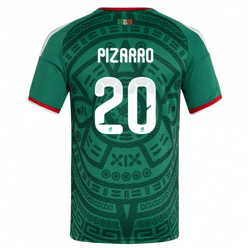Danxen Mujer Camiseta México Rodolfo Pizarro #20 Verde Blanco Rojo 1ª Equipación 26-28 La Camisa México