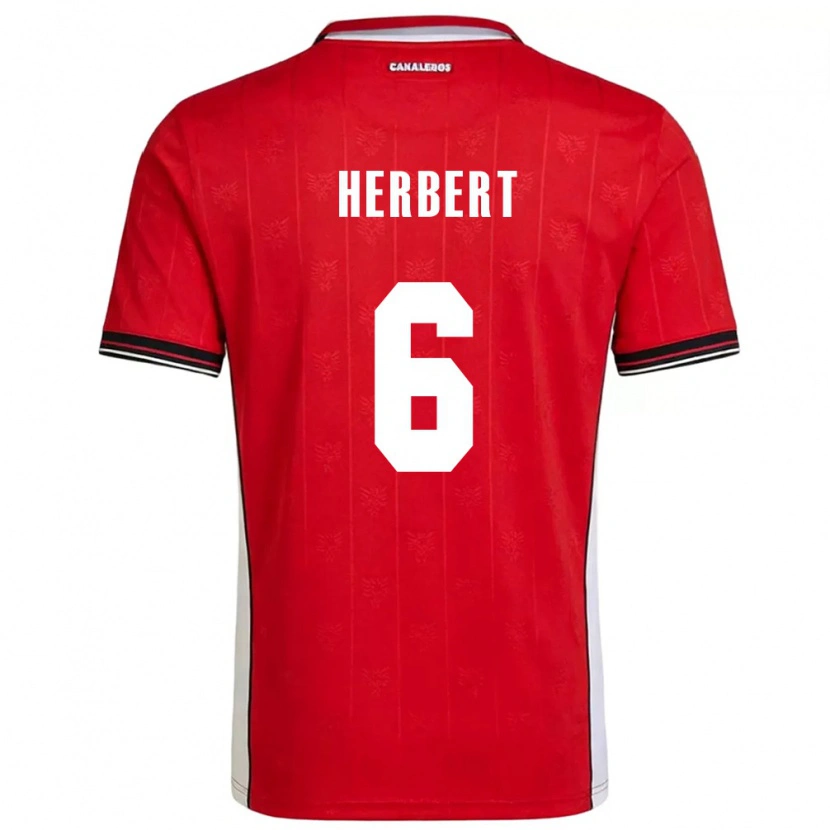 Danxen Mujer Camiseta Panamá Giovany Herbert #6 Rojo Marrón Blanco 1ª Equipación 26-28 La Camisa México