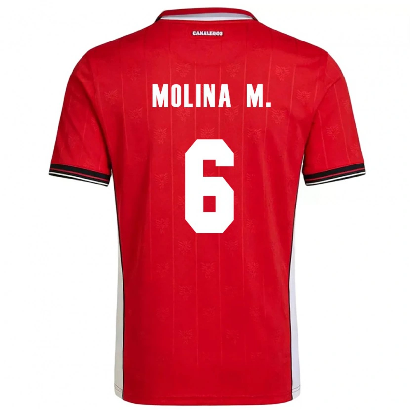 Danxen Mujer Camiseta Panamá Mariana Molina #6 Rojo Marrón Blanco 1ª Equipación 26-28 La Camisa México