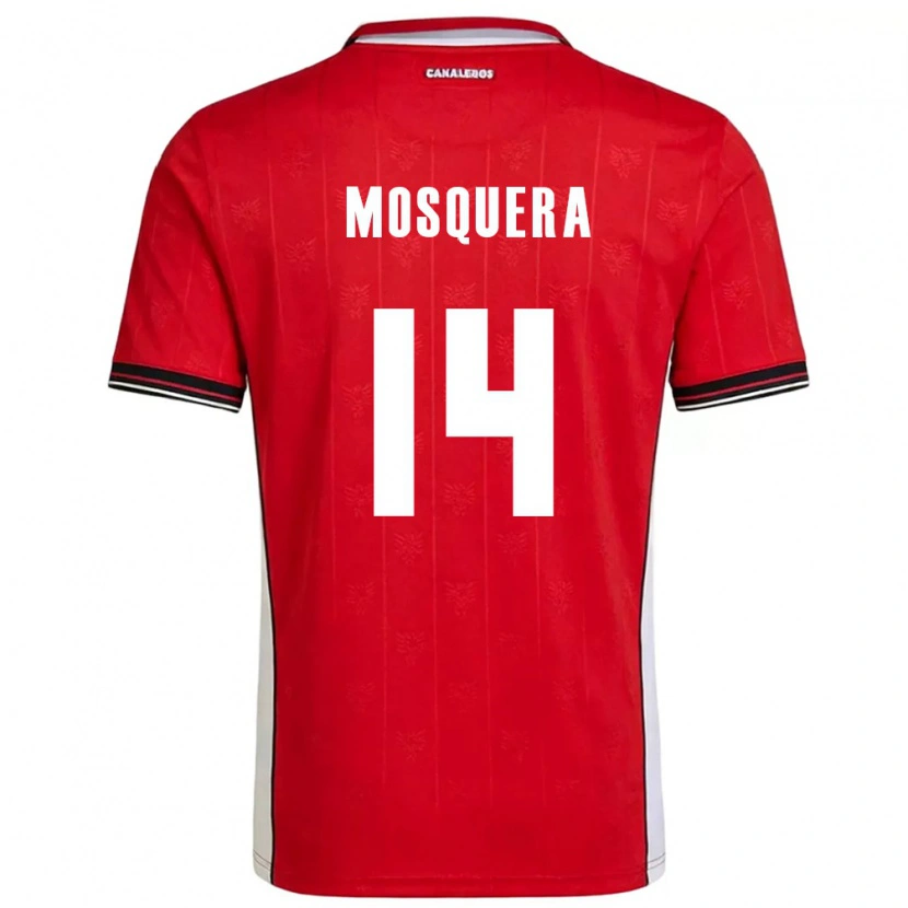 Danxen Mujer Camiseta Panamá Aaron Mosquera #14 Rojo Marrón Blanco 1ª Equipación 26-28 La Camisa México