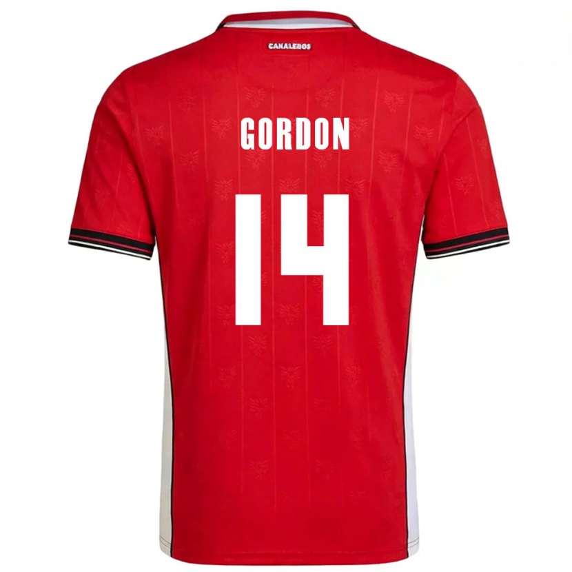 Danxen Mujer Camiseta Panamá Yassir Gordon #14 Rojo Marrón Blanco 1ª Equipación 26-28 La Camisa México