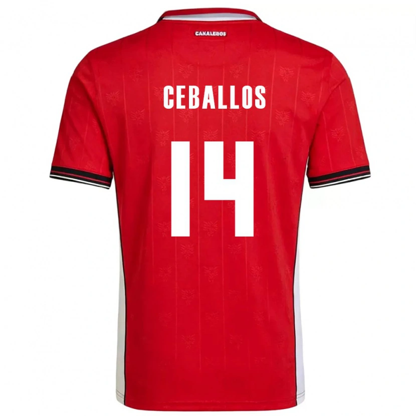 Danxen Mujer Camiseta Panamá Lucio Ceballos #14 Rojo Marrón Blanco 1ª Equipación 26-28 La Camisa México
