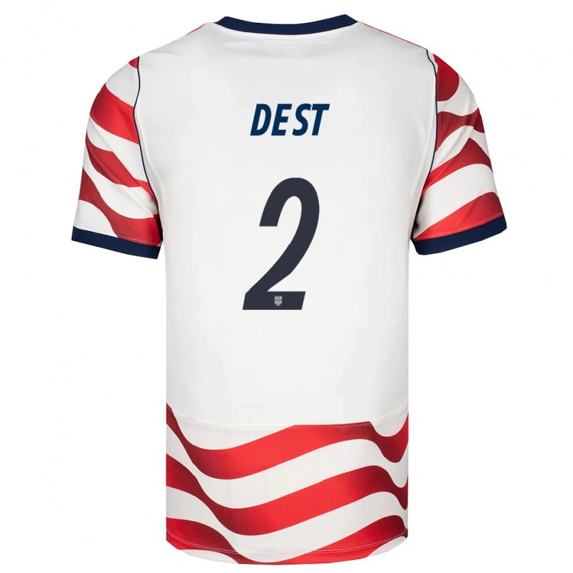 Danxen Mujer Camiseta Estados Unidos Sergiño Dest #2 Rojo Blanco Negro 1ª Equipación 26-28 La Camisa México
