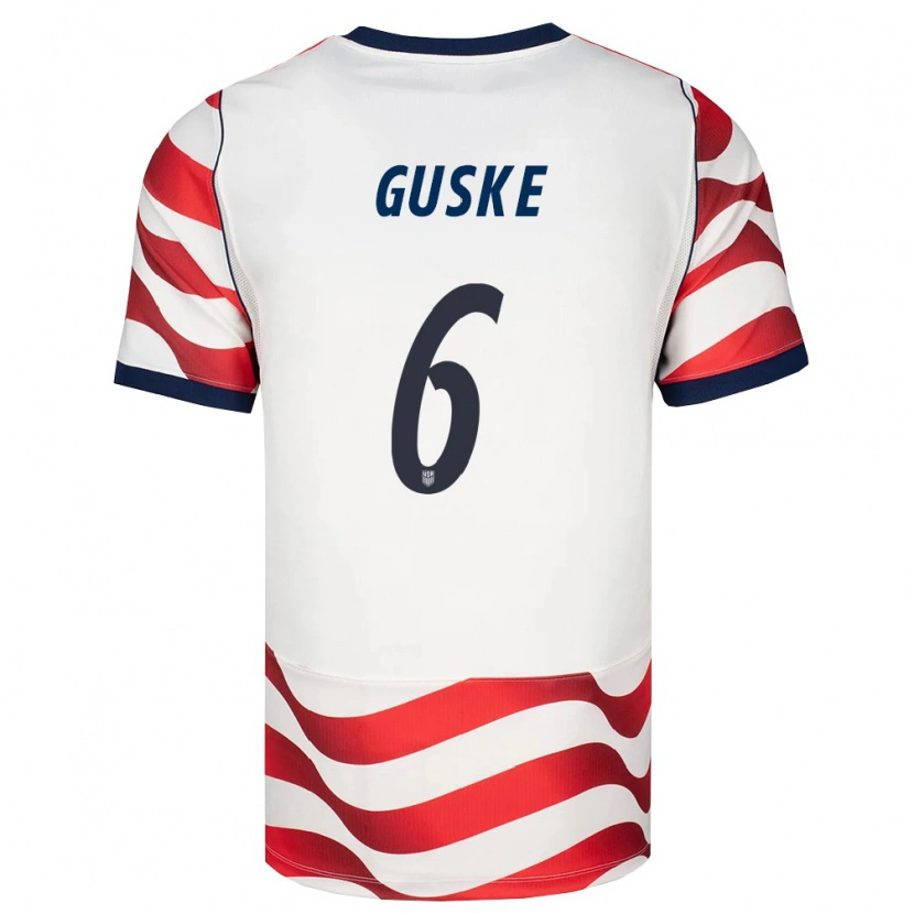 Danxen Mujer Camiseta Estados Unidos Colin Guske #6 Rojo Blanco Negro 1ª Equipación 26-28 La Camisa México
