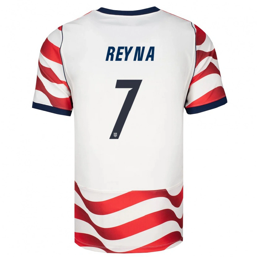 Danxen Mujer Camiseta Estados Unidos Giovanni Reyna #7 Rojo Blanco Negro 1ª Equipación 26-28 La Camisa México